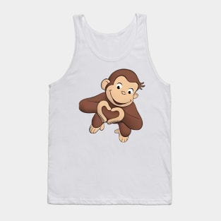 Curious George showing heart Tank Top
